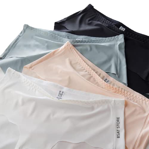 Women's Ice Silk Blend Invisible Lines No Show Hipster Panty (Pack of 1) (Multicolor, S)