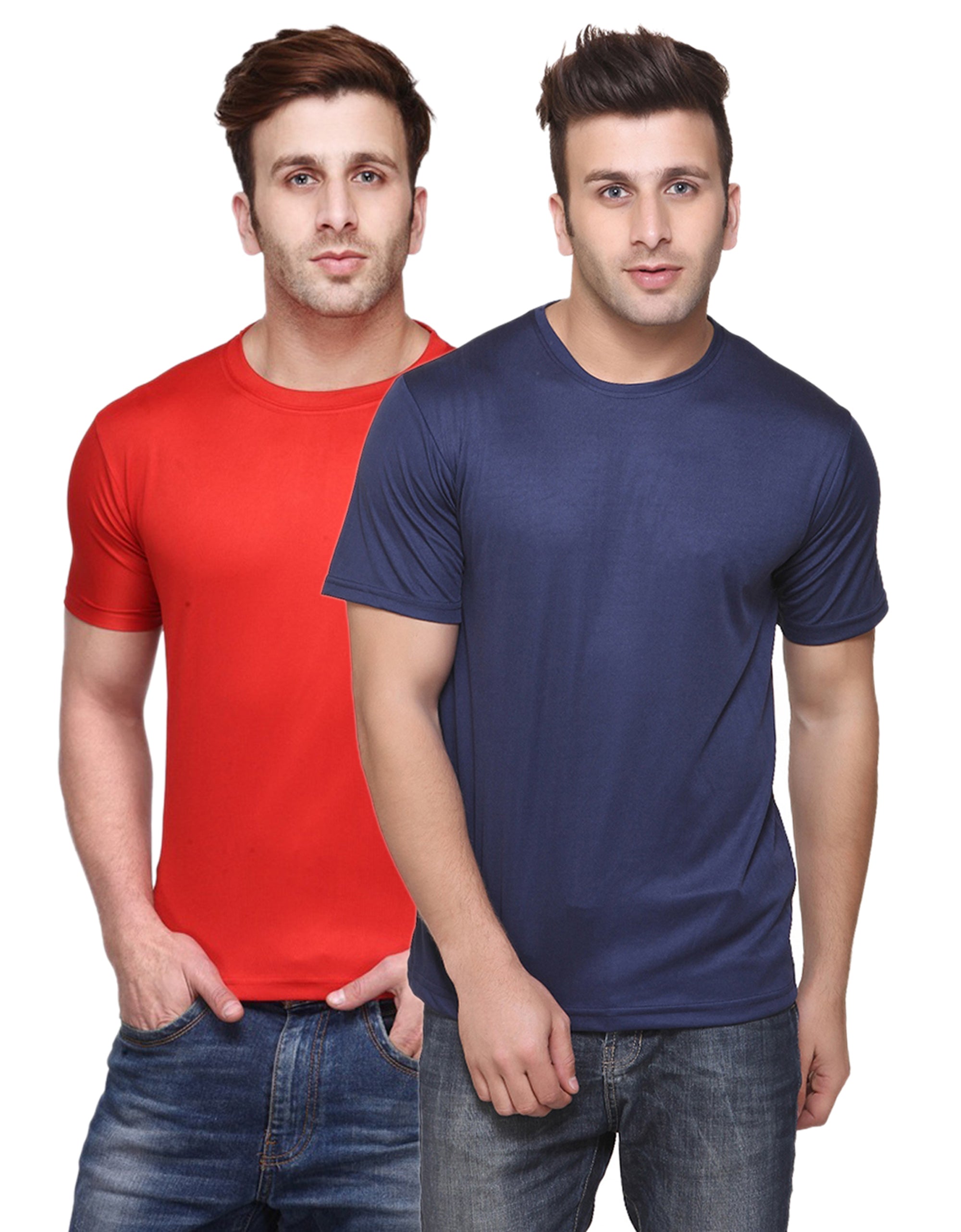 Ketex Round Neck Men's Polyester Blend Dri Fit T-Shirts (Pack of 2)