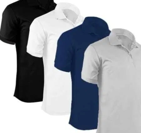 Polo Neck T-Shirt (Multicolor, XXL) (Pack of 4)