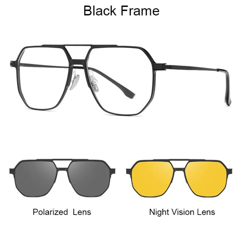 6-in-1 Magnetic Clip-On Sunglasses + Eyeglasses |🔥FLAT 50% OFF SAVING🔥