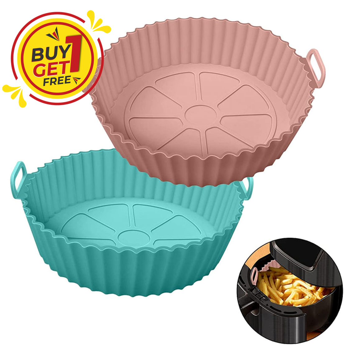 Silicone Reusable Baking Tray for Air Fryer / Oven / Microwave  |🔥BUY 1 GET 1 FREE🔥